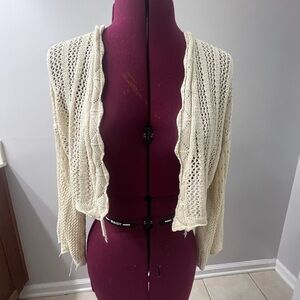 Swimsuit Coverup Cream Knit Women's Cardigan